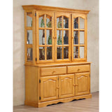 Sunset Trading Oak Selections Treasure Buffet And Lighted Hutch | Light Oak