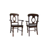 Sunset Trading Andrews Napoleon Dining Chair With Arms | Chestnut Brown | Set Of 2