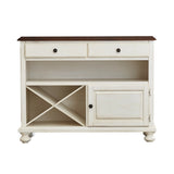 Sunset Trading Andrews Server | Antique White With Chestnut Brown Top