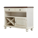 Sunset Trading Andrews Server | Antique White With Chestnut Brown Top