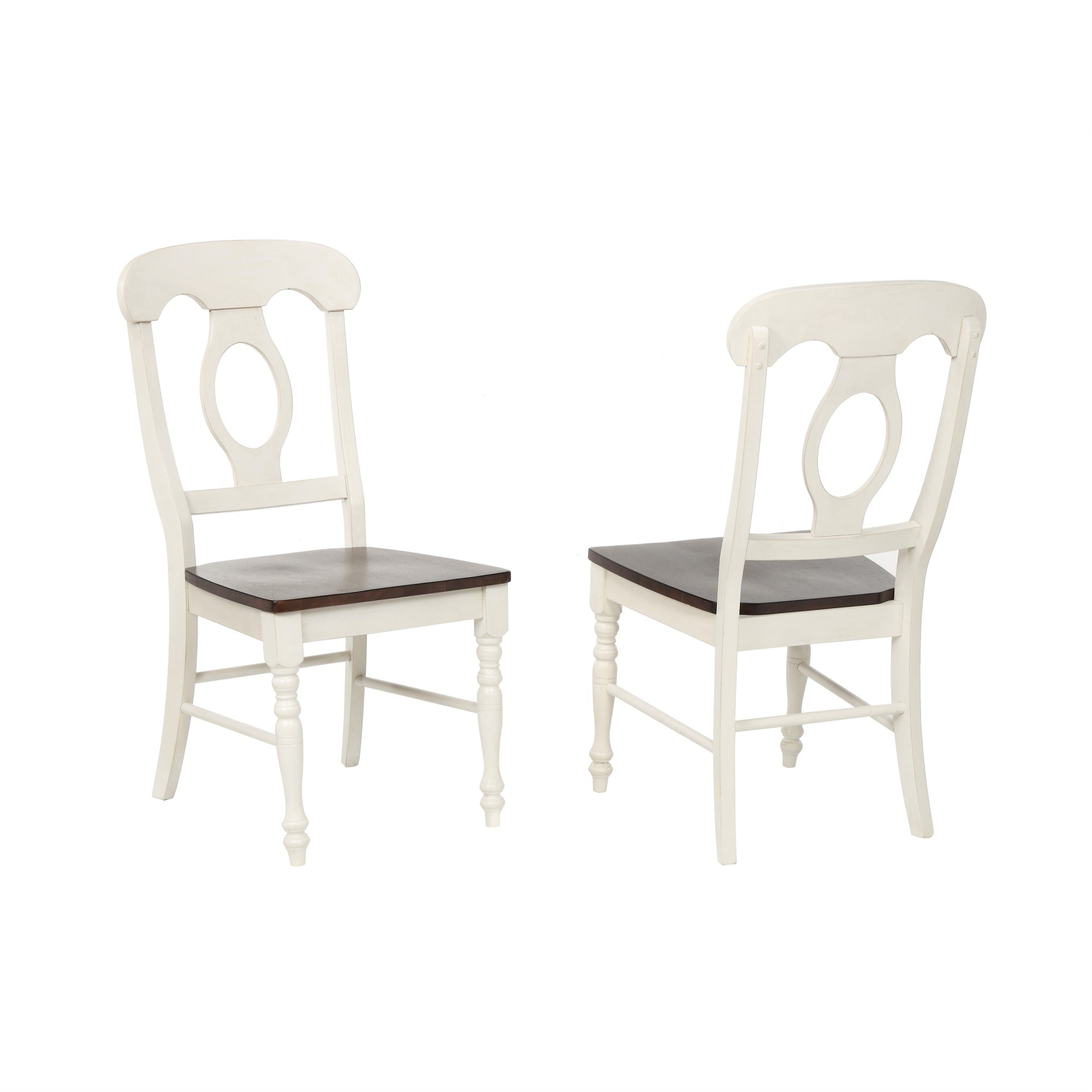 Sunset Trading Andrews 5 Piece 60 Rectangular Extendable Dining Set | Butterfly Leaf Table | 4 Napoleon Chairs | Antique White