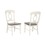 Sunset Trading Andrews 5 Piece 60 Rectangular Extendable Dining Set | Butterfly Leaf Table | 4 Napoleon Chairs | Antique White