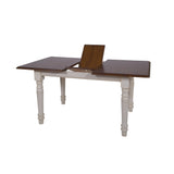 Sunset Trading Andrews 5 Piece 60 Rectangular Extendable Dining Set | Butterfly Leaf Table | 4 Napoleon Chairs | Antique White