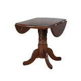 Sunset Trading Andrews 3 Piece 42 Round Drop Leaf Dining Set | Chestnut Brown | Napoleon Chairs | Seats 6