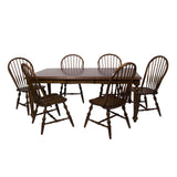 Sunset Trading Andrews 7 Piece 76 Rectangular Extendable Dining Set | Butterfly Leaf Table | Chestnut Brown | Seats 8