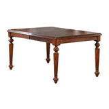 Sunset Trading Andrews 76 Rectangular Extendable Butterfly Leaf Dining Table | Chestnut Brown | Seats 8