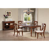 Sunset Trading Andrews 76 Rectangular Extendable Butterfly Leaf Dining Table | Chestnut Brown | Seats 8