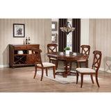 Sunset Trading Andrews 48 Round Or 66 Oval Butterfly Leaf Extendable Dining Table | Chestnut Brown | Seats 6