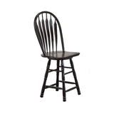 Sunset Trading Black Cherry Selections 24 Swivel Barstool | Counter Height Stool | Antique Black