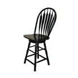 Sunset Trading Black Cherry Selections 24 Swivel Barstool | Counter Height Stool | Antique Black