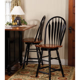 Sunset Trading Black Cherry Selections 24 Swivel Barstool | Counter Height Stool | Antique Black And Cherry