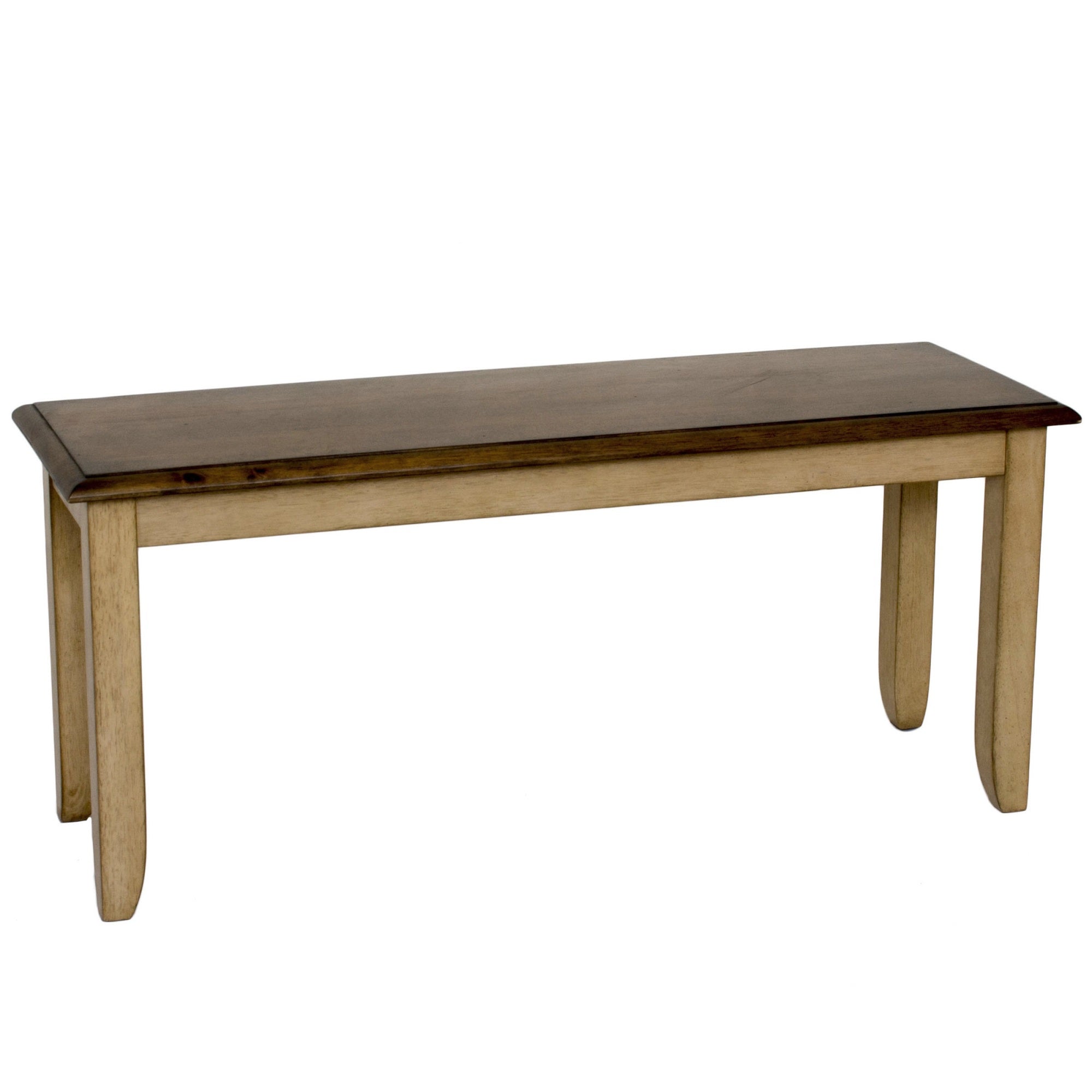 Sunset Trading Brook 42 Dining Bench | Two Tone Light Brown Wood