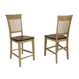 Sunset Trading Brook 3 Piece 36 Round Pub Table Set With Fancy Slat Stools | Counter Height Dining | Seats 4