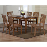 Sunset Trading Simply Brook 7 Piece 60 Rectangular Table Dining Set| 6 Chairs | Amish Brown | Seats 7