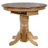 Sunset Trading Brook 5 Piece 42 Round Or 60 Oval Extendable Dining Set | Butterfly Leaf Counter Height Table | Slat Back Sto