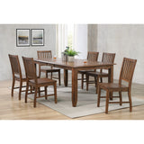 Sunset Trading Simply Brook 8 Piece 72 Rectangular Extendable Table Dining Set | Sideboard | Amish Brown | Seats 8
