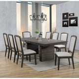 Sunset Trading Cali 9 Piece 96 Rectangular Extendable Dining Table Set| Brown Solid Wood | Seats 8