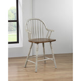 Sunset Trading Country Grove 24 Windsor Barstools With Arms | Counter Height Dining | Distressed Gray And Brown Wood | Set Of