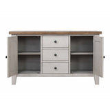 Sunset Trading Country Grove Buffet And Lighted Hutch | Distressed Gray And Brown Wood