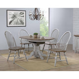 Sunset Trading Country Grove 42 Round To 60 Oval Extendable Dining Table Set | 2 Arm Chairs | Distressed Gray And Brown Wood