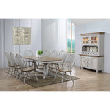 Sunset Trading Country Grove 10 Piece 96 Oval Double Pedestal Extendable Dining Table Set | 2 Arm Chairs | Lighted China Cabin