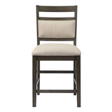 Sunset Trading Shades Of Gray Upholstered Barstool | Fabric Back And Seat | Counter Height Stool