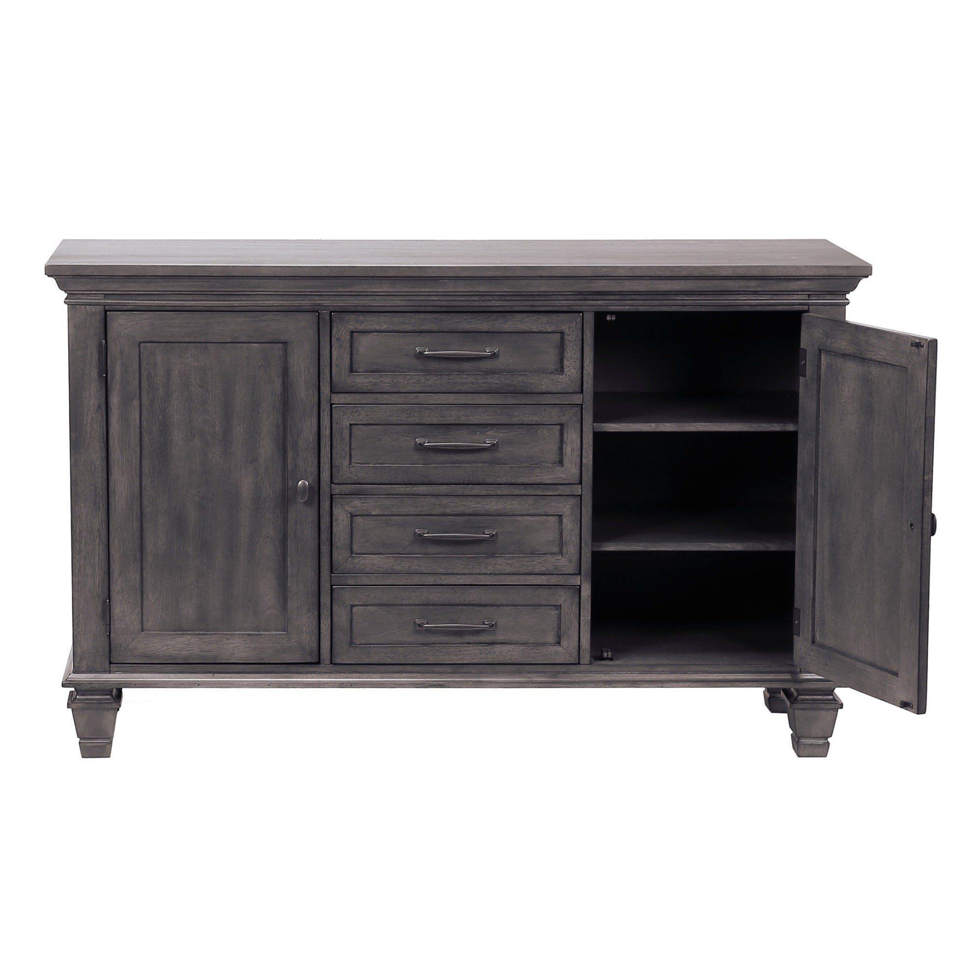 Sunset Trading Shades Of Gray Buffet | 4 Drawers And 2 Storage Cabinets