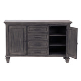 Sunset Trading Shades Of Gray Buffet | 4 Drawers And 2 Storage Cabinets