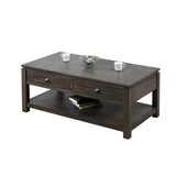 Sunset Trading Shades Of Gray Coffee Table With Drawers And Shelf