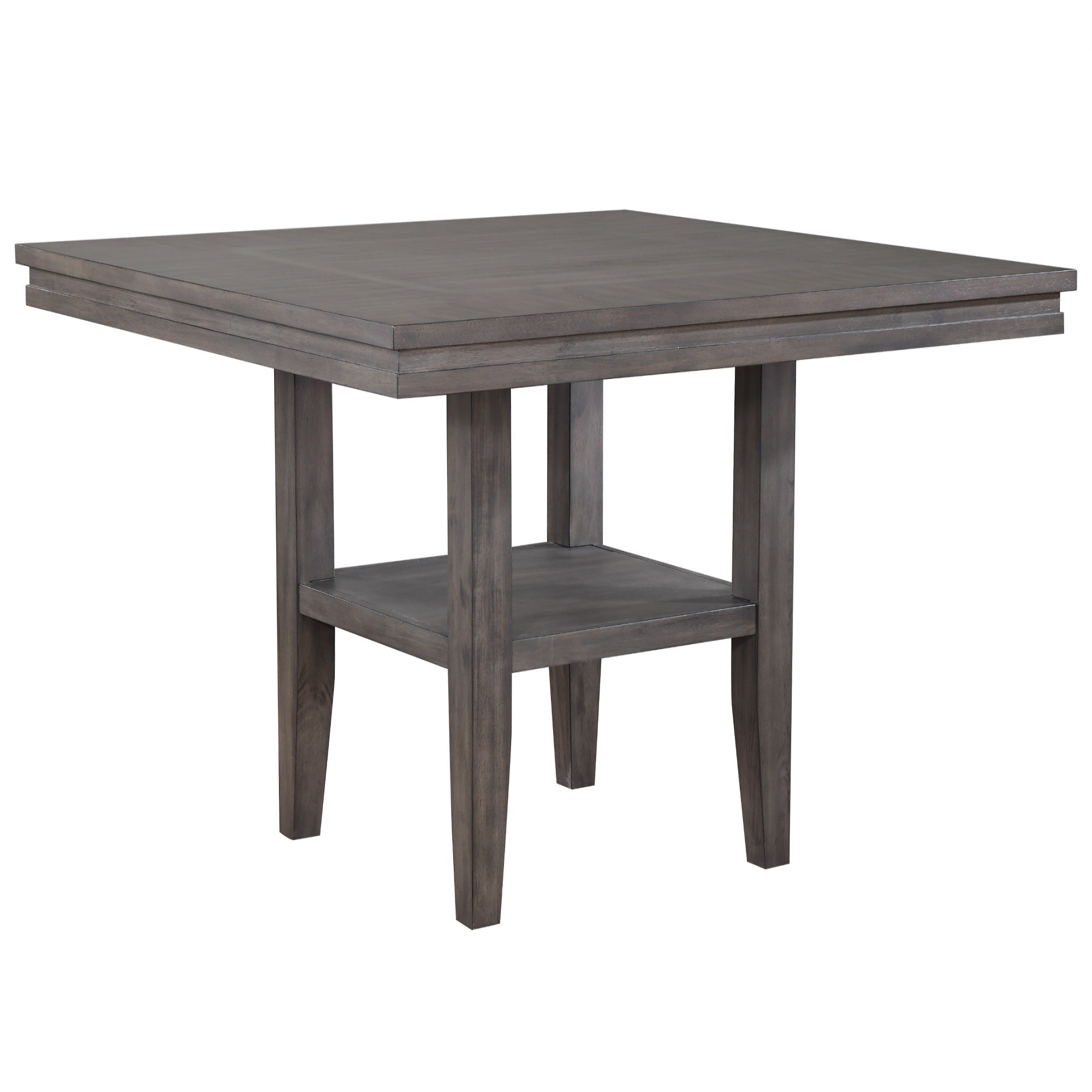 Sunset Trading Shades Of Gray 5 Piece 45 Square Pub Set | Table With Storage Shelf | Counter Height Dining | Seats 6