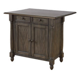 Sunset Trading Shades Of Gray Drop Leaf Kitchen Island