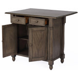 Sunset Trading Shades Of Gray Drop Leaf Kitchen Island