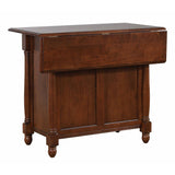 Sunset Trading Andrews Drop Leaf Kitchen Island | Chestnut Brown | Drawers And Cabinet