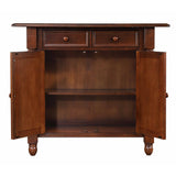 Sunset Trading Andrews Drop Leaf Kitchen Island | Chestnut Brown | Drawers And Cabinet