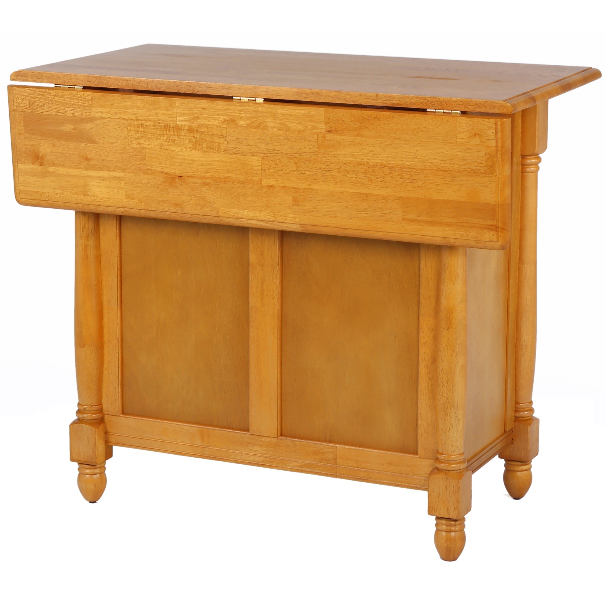 Sunset Trading Light Oak Extendable Kitchen Island With Drop Leaf Top | Drawers And Cabinet