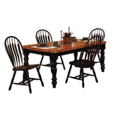 Sunset Trading Black Cherry Selections 5 Piece 72 Rectangular Extendable Dining Set With 4 Comfort Back Chairs | Seats 8