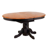 Sunset Trading Black Cherry Selections 5 Piece 66 Oval Extendable Pedestal Dining Set | Butterfly Leaf Table | 4 Comfort Back