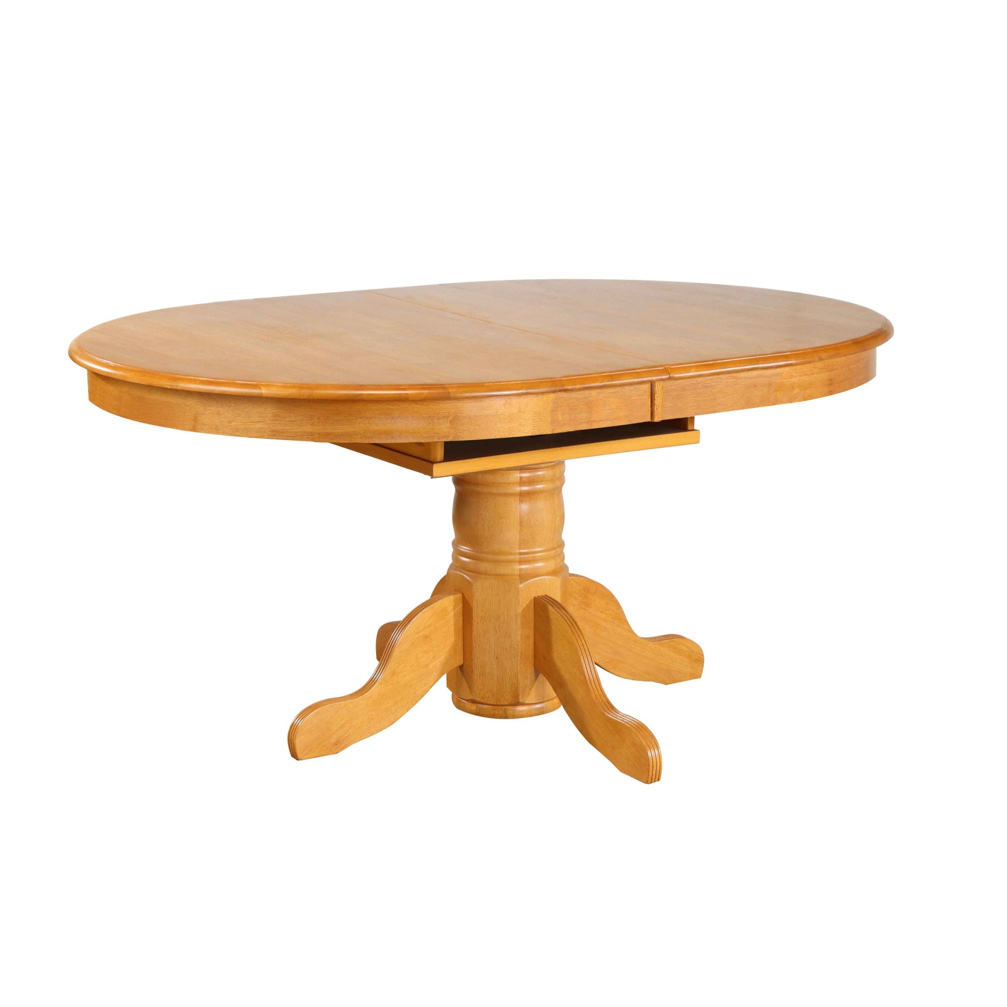 Sunset Trading Oak Selections 66 Oval Pedestal Extendable Butterfly Leaf Dining Table | Light Oak | Seats 8