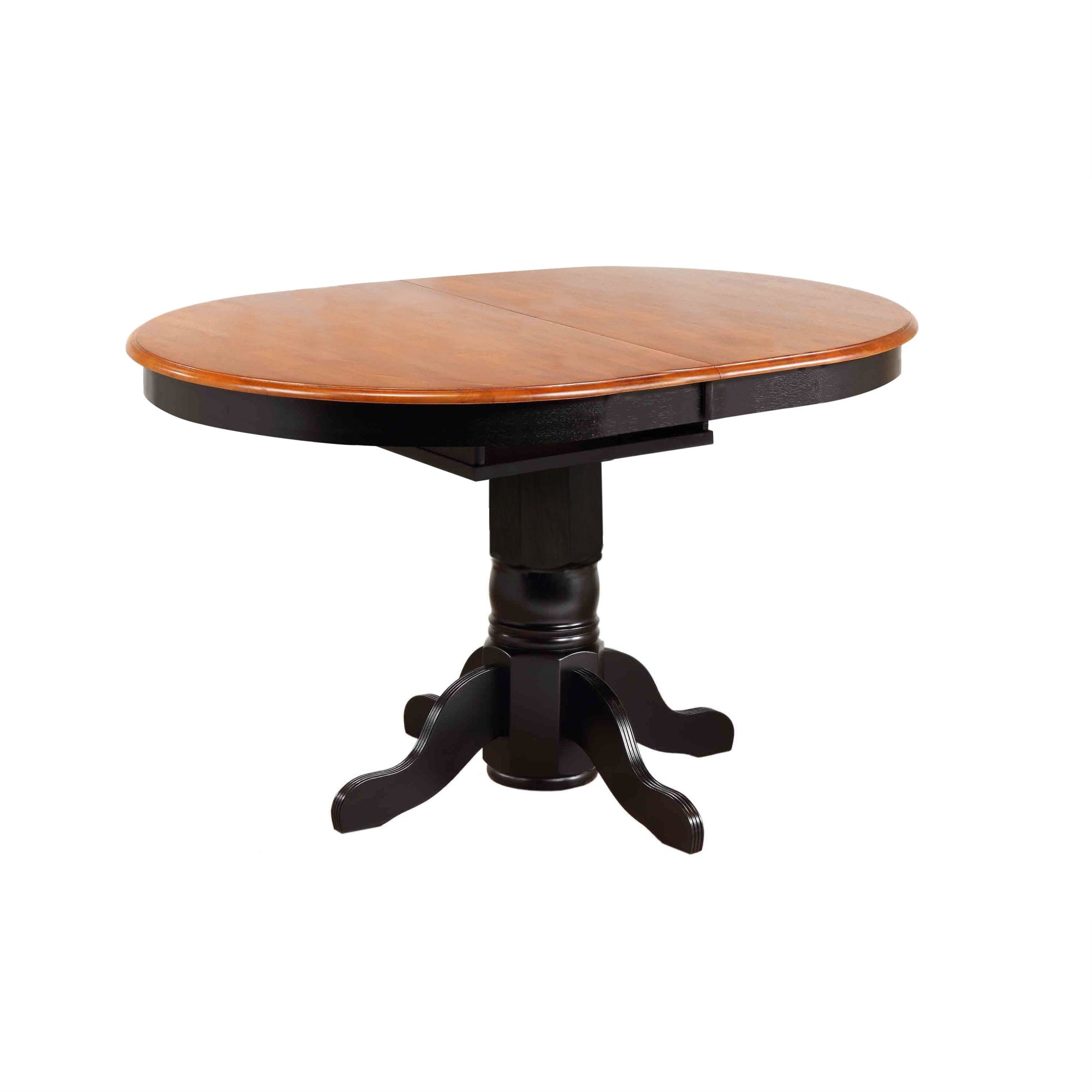 Sunset Trading Black Cherry Selections 66 Oval Pedestal Extendable Butterfly Leaf Pub Table | Antique Black And Cherry| Counte