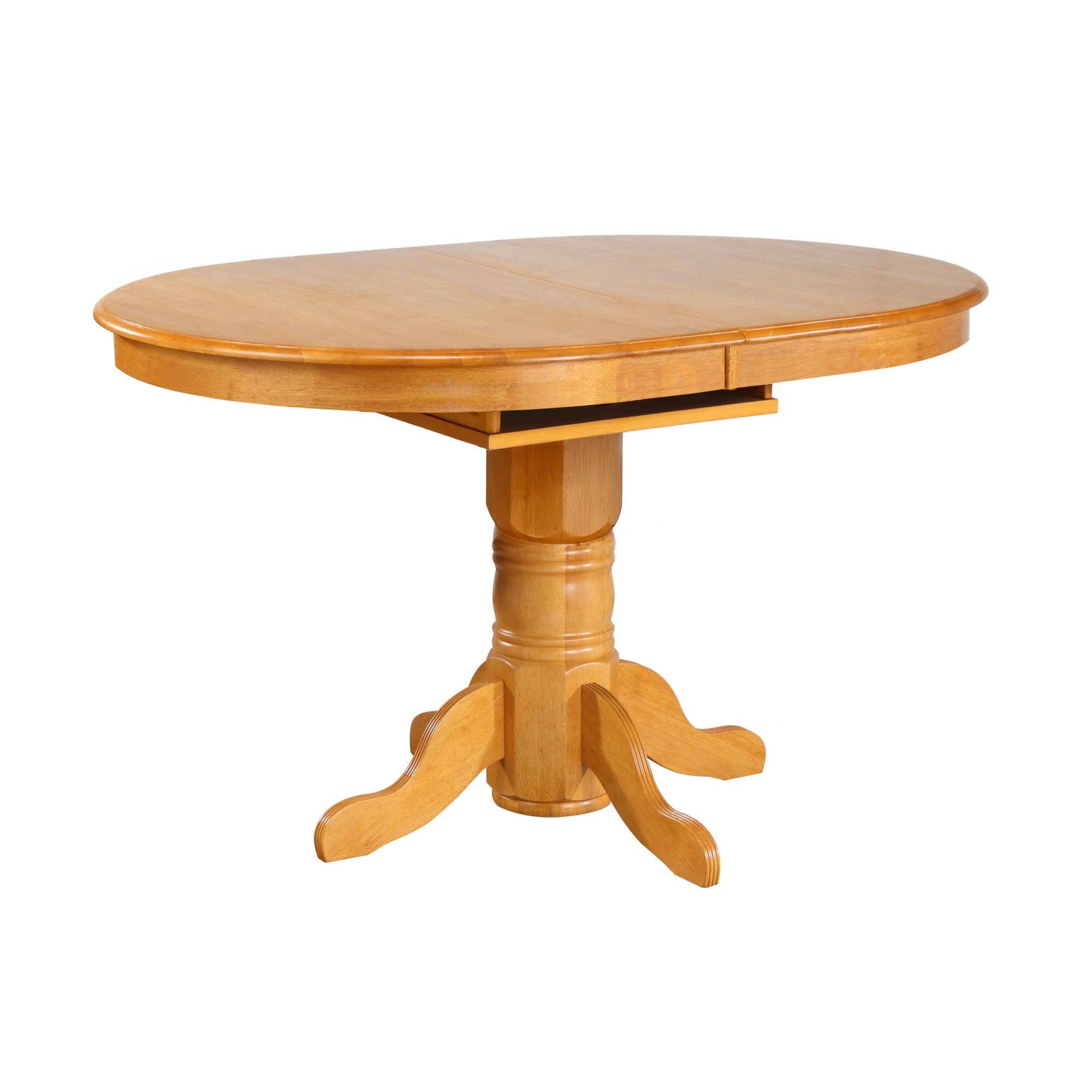 Sunset Trading Oak Selections 66 Oval Pedestal Extendable Butterfly Leaf Pub Table | Counter Height Dining | Light Oak | Seats