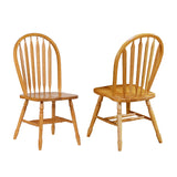 Sunset Trading Oak Selections 7 Piece 72 Rectangular Drop Leaf Extendable Dining Set | Arrowback Chairs | Light Oak | Seats 8