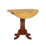 Sunset Trading Oak Selections 42 Round Extendable Drop Leaf Pub Table | Nutmeg Brown And Light Oak | Counter Height Dining | S