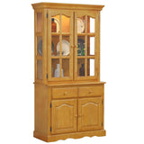 Sunset Trading Oak Selections Keepsake Buffet And Lighted Hutch | Light Oak