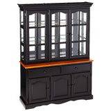 Sunset Trading Black Cherry Selections Treasure Buffet And Lighted Hutch | Antique Black And Cherry