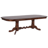 Sunset Trading Andrews 96 Oval Double Pedestal Butterfly Extendable Dining Table | Chestnut Brown | Seats 10