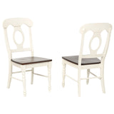 Sunset Trading Andrews Napoleon Dining Chair | Antique White And Chestnut Brown | Set Of 2