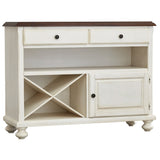 Sunset Trading Andrews Server | Antique White With Chestnut Brown Top