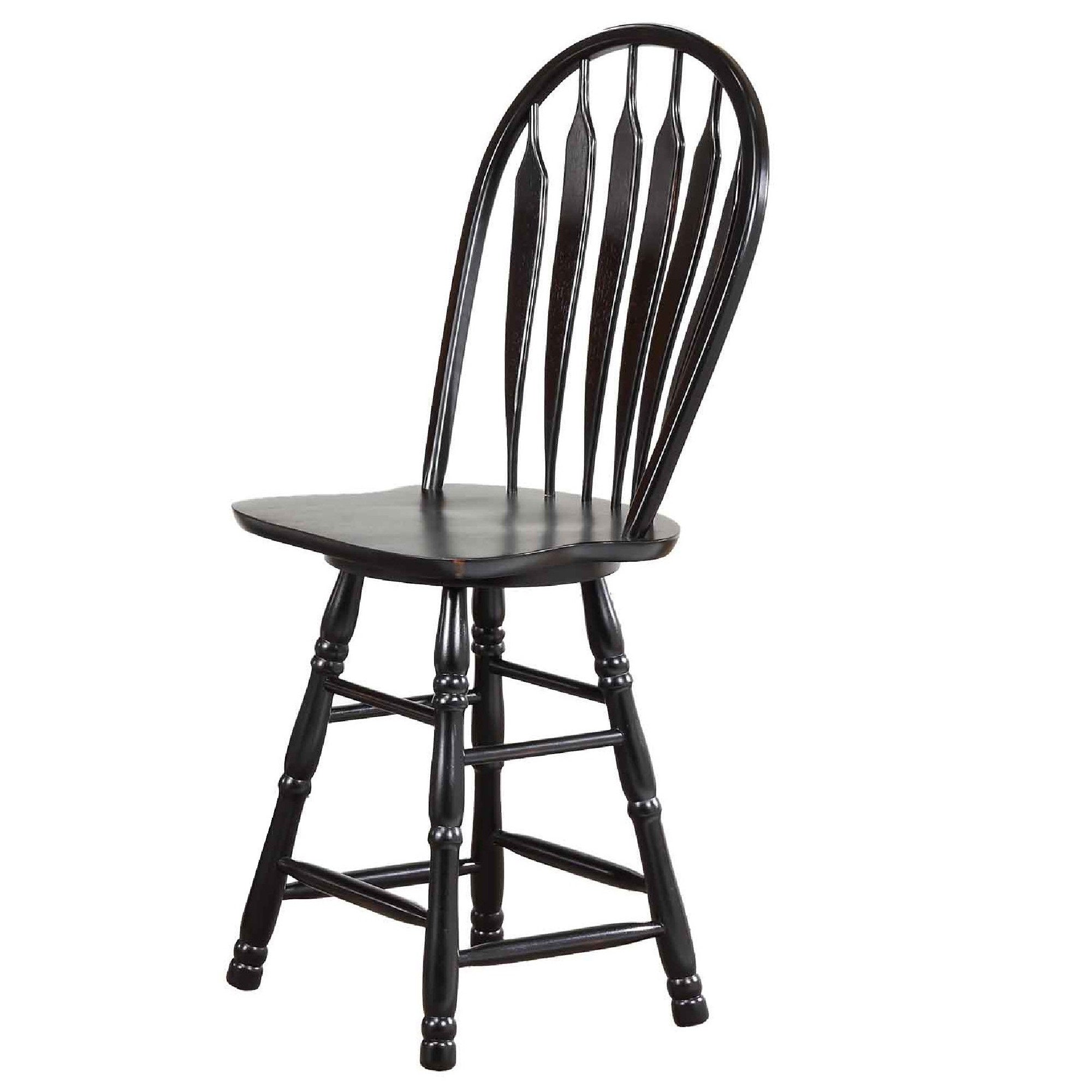Sunset Trading Black Cherry Selections 24 Swivel Barstool | Counter Height Stool | Antique Black