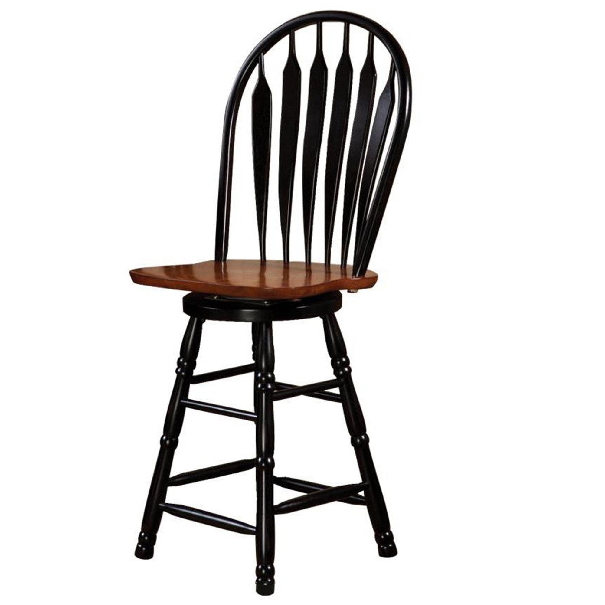 Sunset Trading Black Cherry Selections 24 Swivel Barstool | Counter Height Stool | Antique Black And Cherry