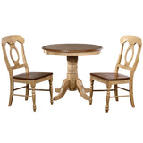 Sunset Trading Brook 3 Piece 36 Round Dining Set With Napoleon Chairs | Seats 4